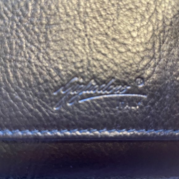 GIGLIODORO Black Genuine Calf Leather Tri-Fold Wallet, made in Italy - Picture 3 of 12